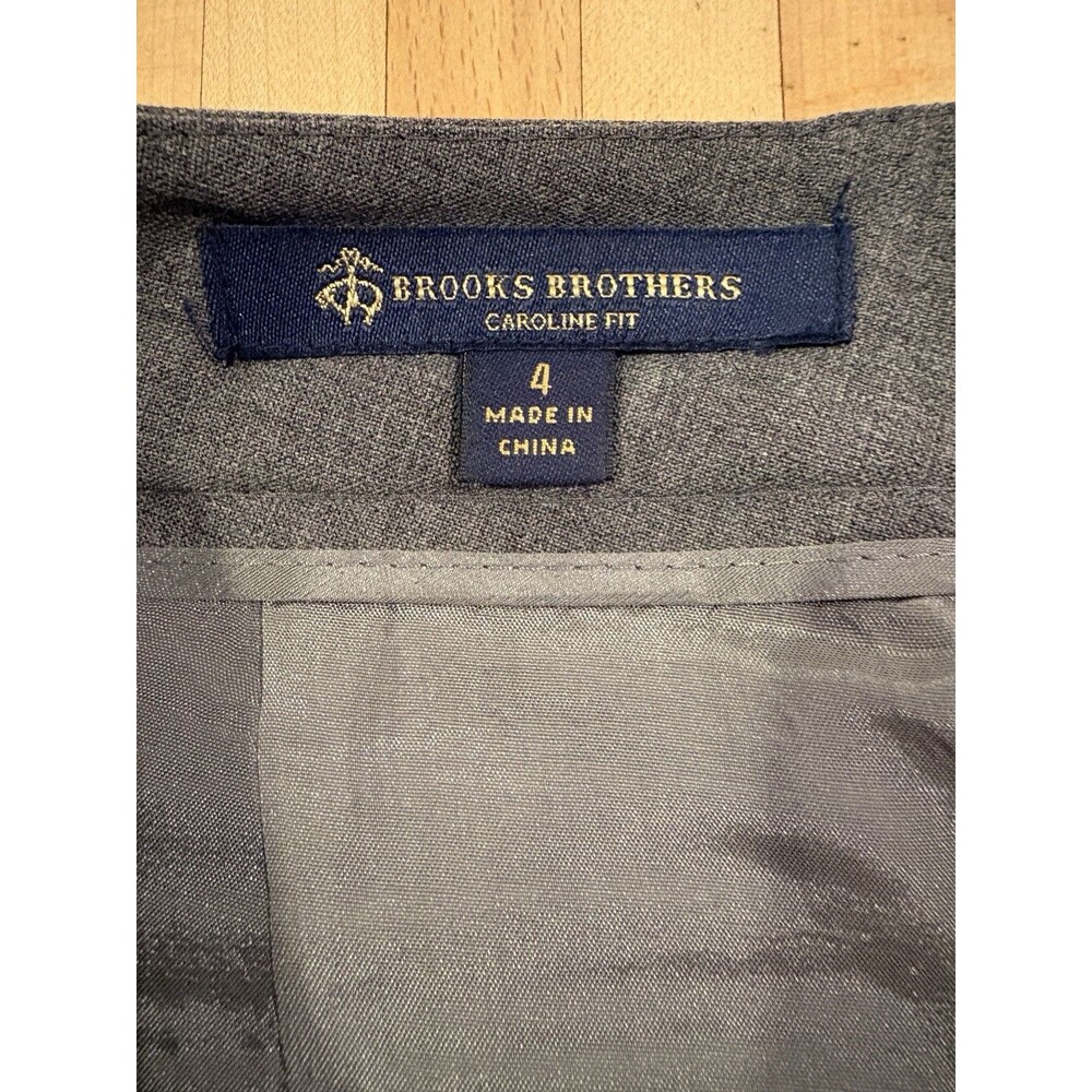 Brooks Brothers Caroline Fit Trouser Pants Straight Leg Gray Size 4 Wool Stretch - Picture 4 of 10